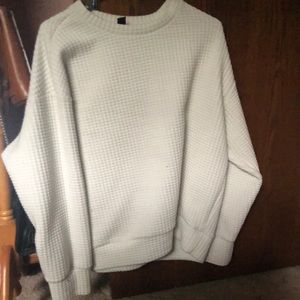 Fluffy white sweater